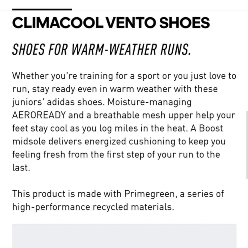 CLIMACOOL VENTO black running training SHOES
6.5 - Picture 9 of 10